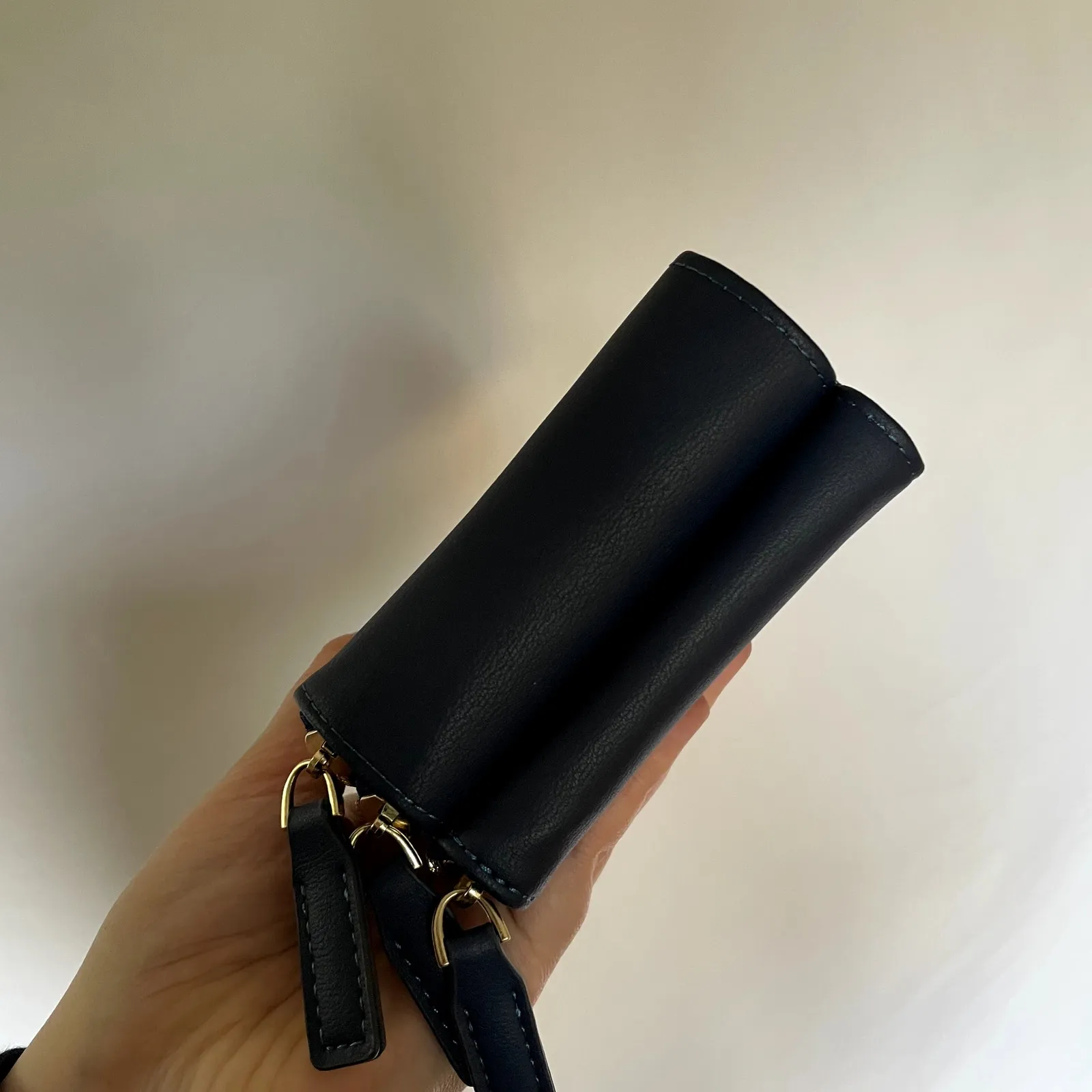 Forever Young korea navy blue multi zipper pouch clutch wallet credit cards - Image 9