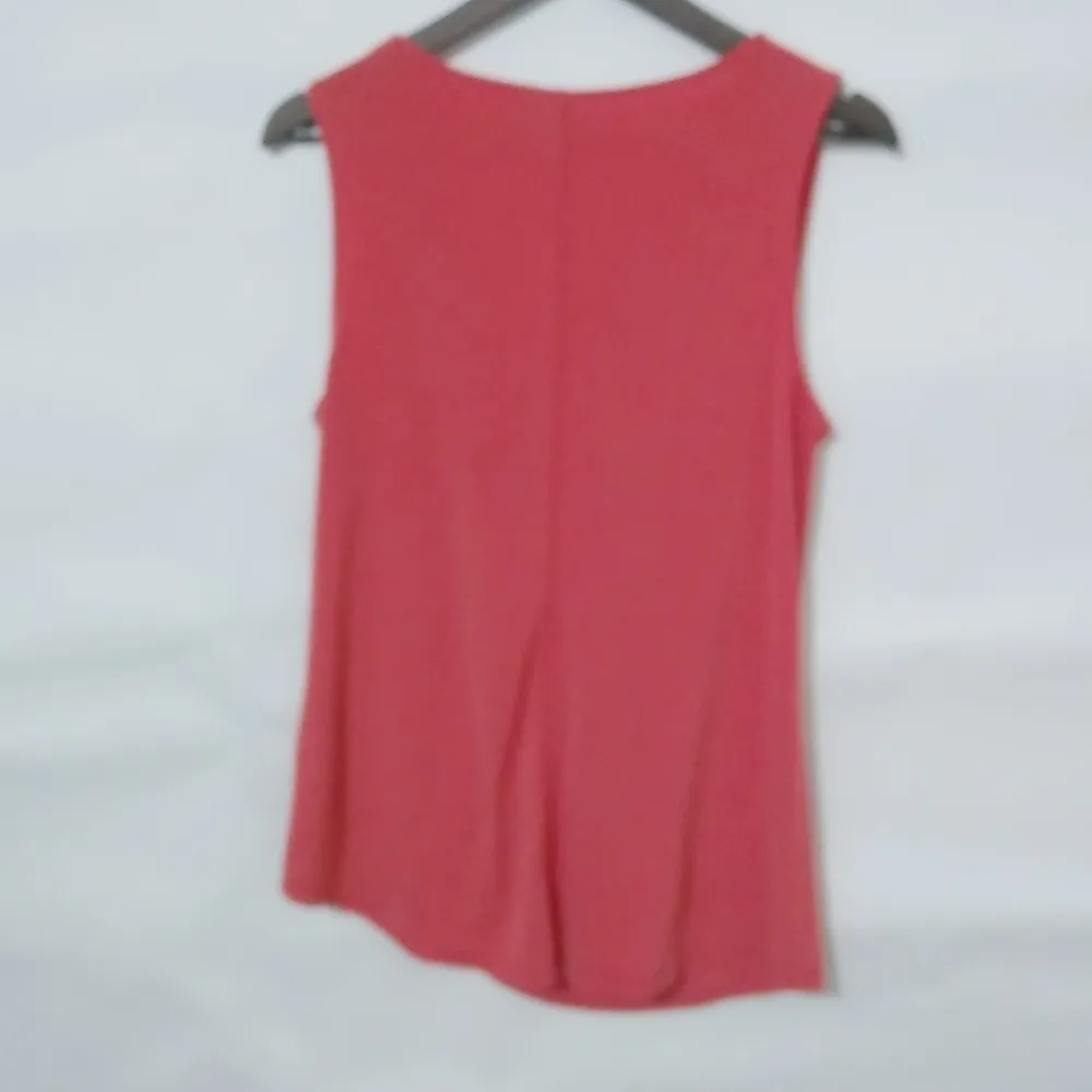 Valette L Cowl Neck Coral Side Swag Pullover Top Red Size L - Image 5