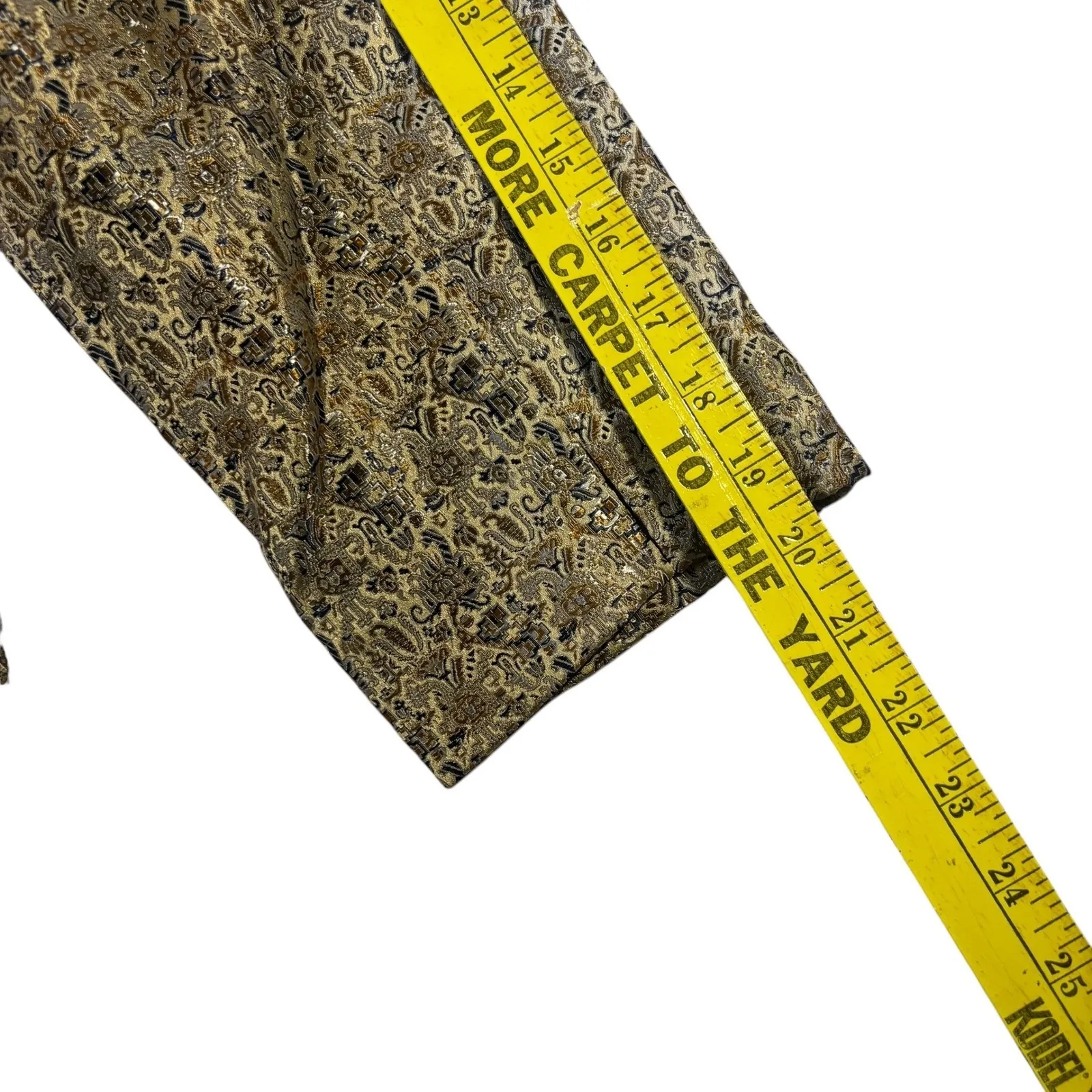 Chicos Womens Blazer Jacket Beige Gold Paisley Pattern Size 3 - Image 11