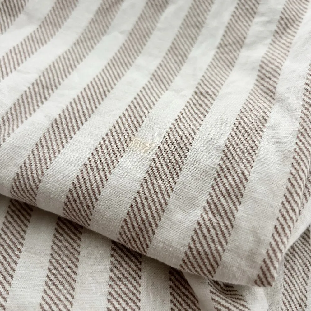 [Torrid] Tan Cream Linen Blend Striped Wide Leg Pants High Rise Casual Size 24 - Image 12