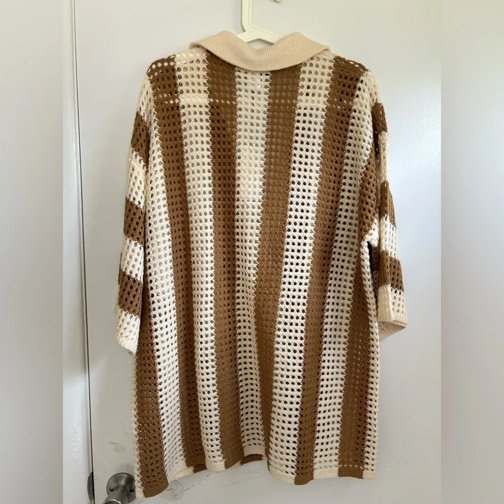 Vici X Caitlyn Bradley Crochet Button Down Cover Up Top - Image 6