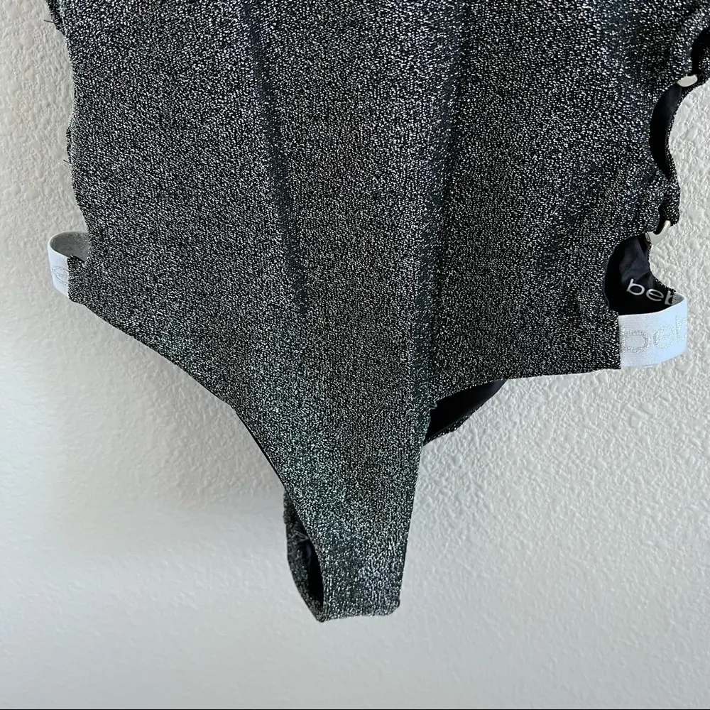 NWT Bebe Metallic One Piece Strappy Side Swimsuit Small - Image 5