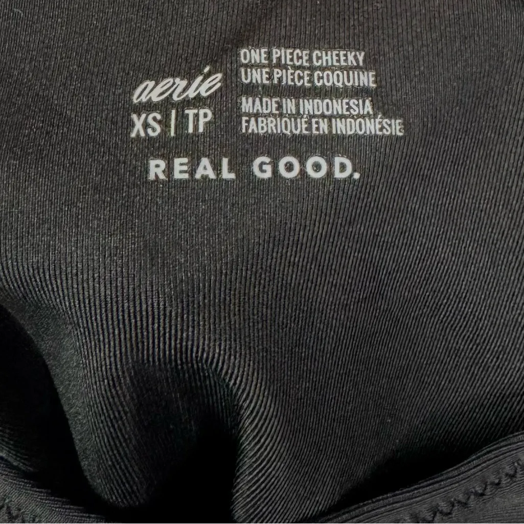 Aerie Black One Piece Cheeky Cut Out One Piece Swimsuit XS - Image 6