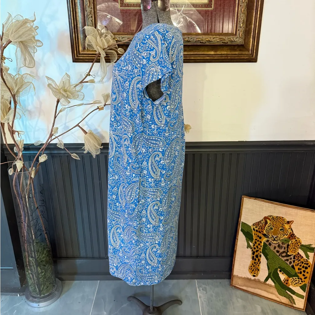 J. Jill Paisley Printed Notched Neck Cotton Blend A - Image 6