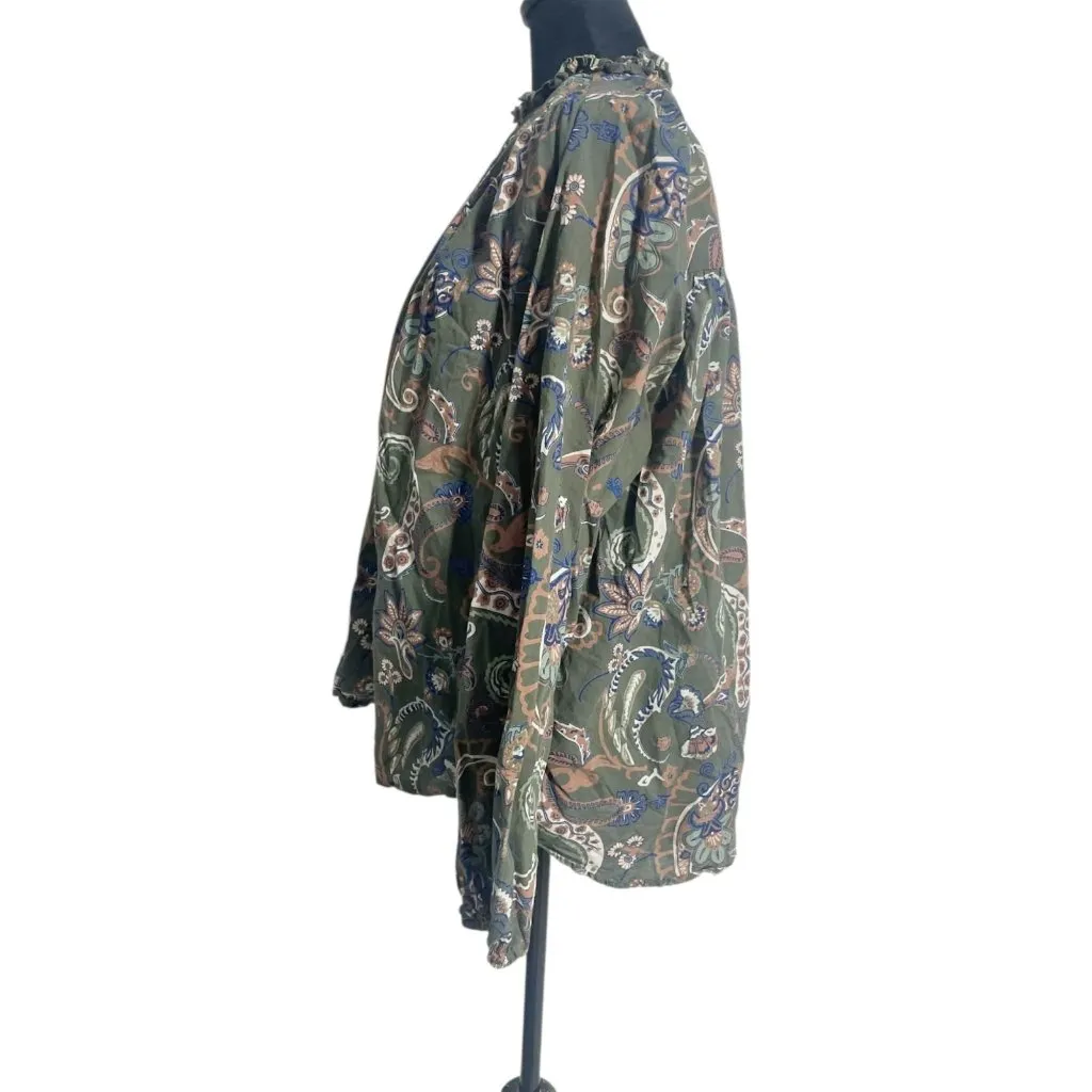 Mille Resort & Travel Size Large Top Blouse Paisley Boho - Image 4