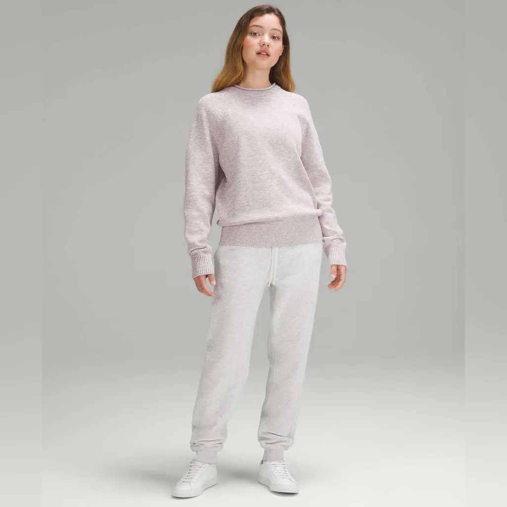 LULULEMON Boxy Cotton-Blend Sweater in Bone Ivory Rhino Grey Velvet Dust Size 1X - Image 8