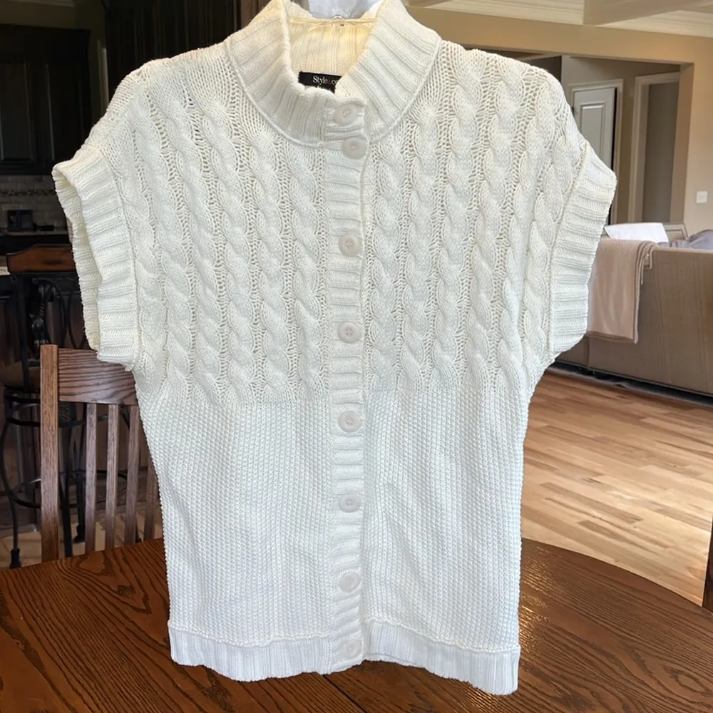 Cream Cable Knit Oversized Sweater - Image 8