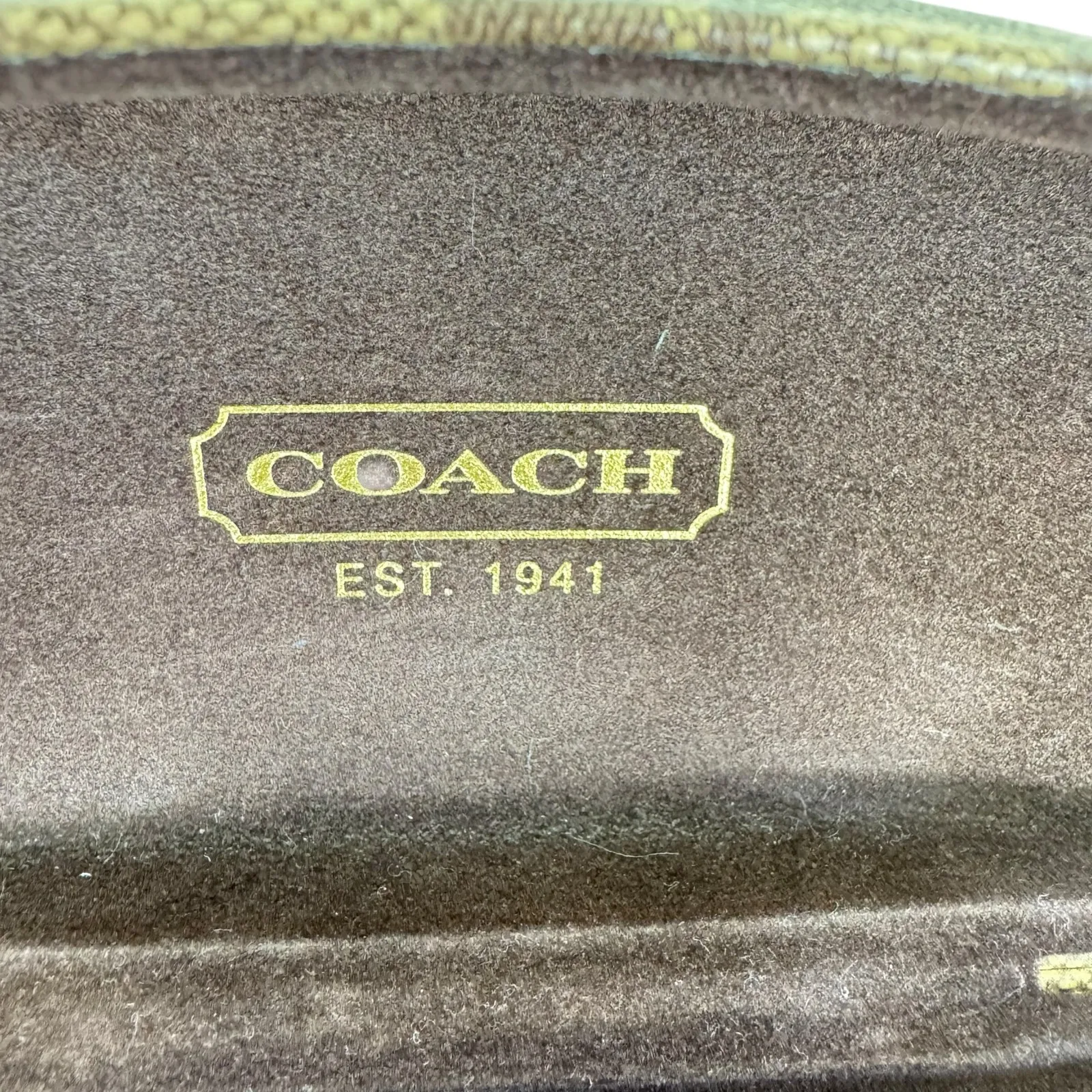 COACH Signature C Monogram‎ Brown Hard Clamshell Eyeglass Case - Image 5