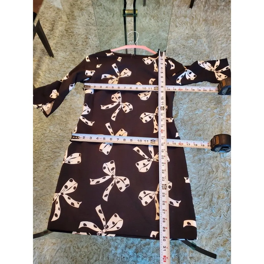 Banana Republic Womens Black 3/4 Sleeve Round Neck Knee Length Dress Petite 00 - Image 8