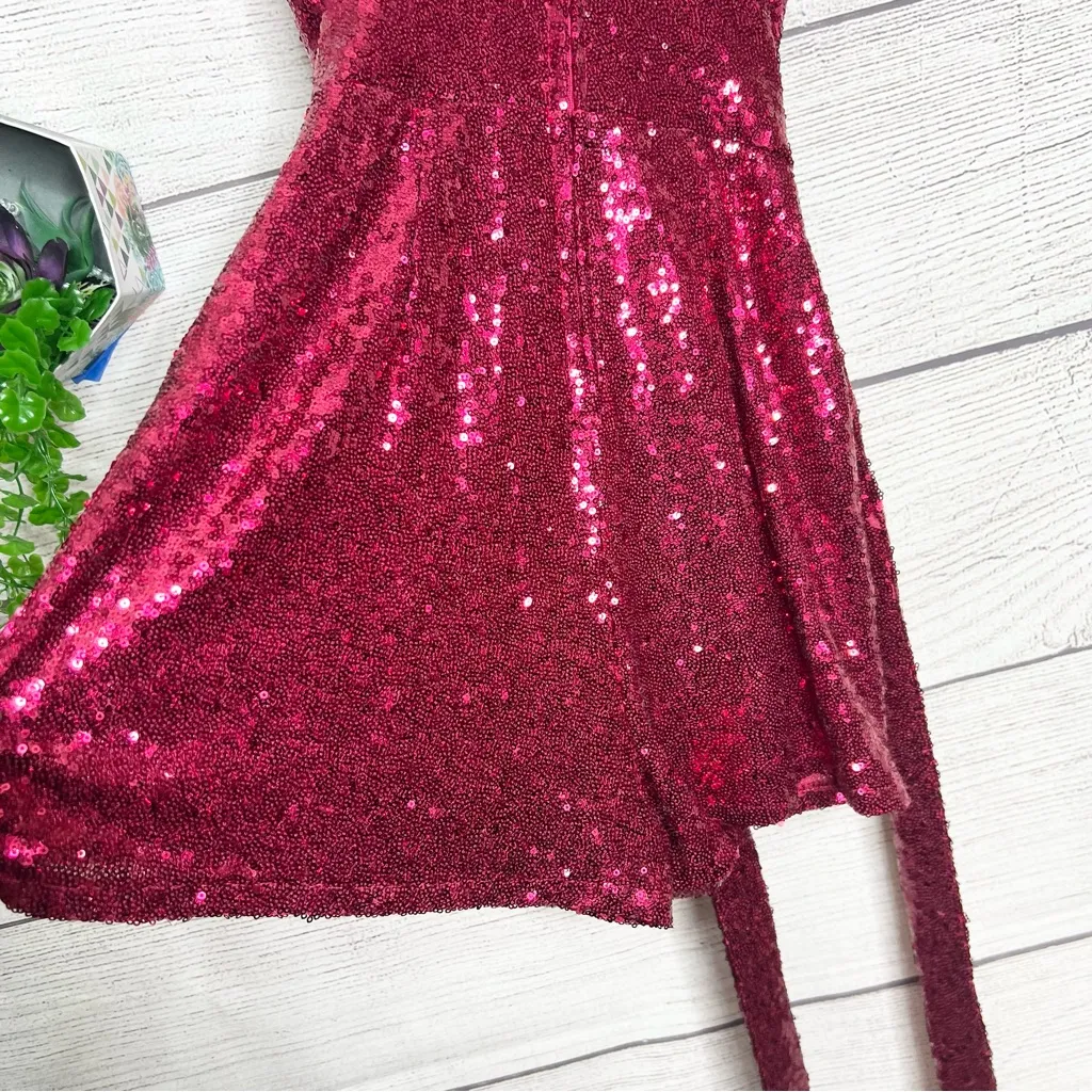 Crystal Doll Sparkling Pink Sequin Mini Romper Size XS Glam Valentine’s Day Belt - Image 14