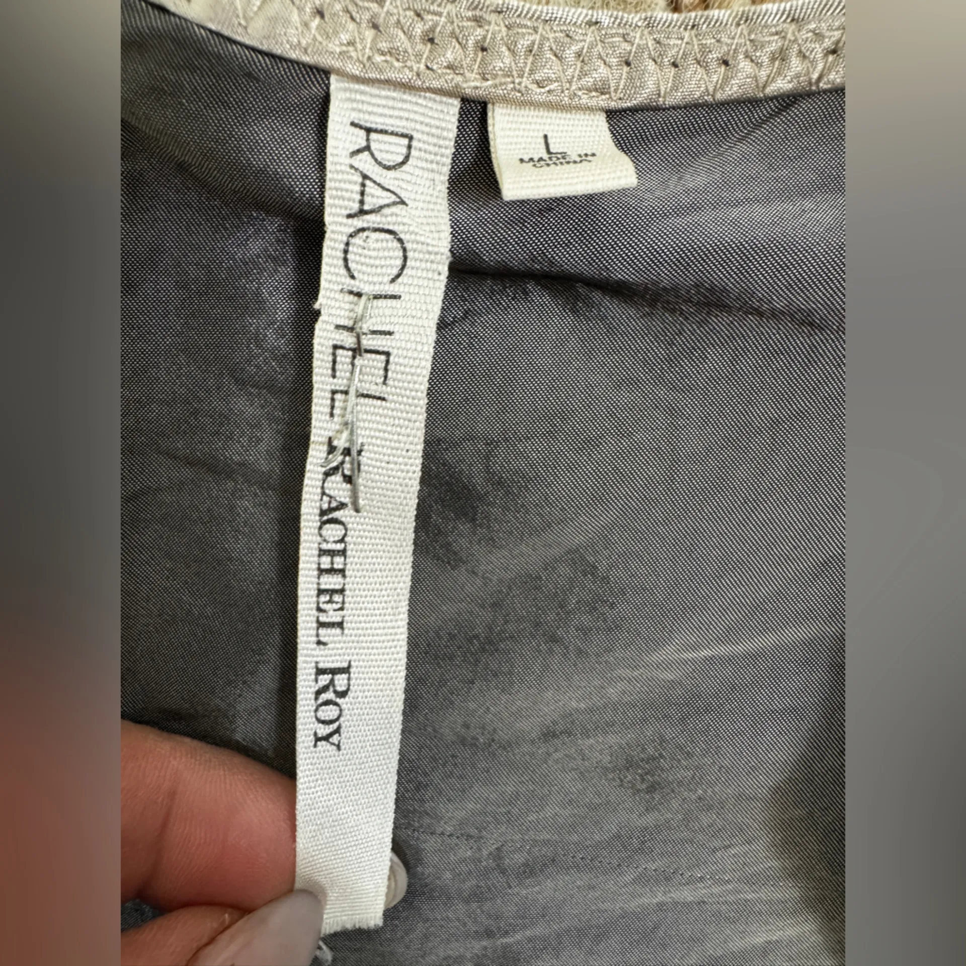 RACHEL ROY Elegant Women's Satin gold / Champagne color Romper Size Large - Image 9