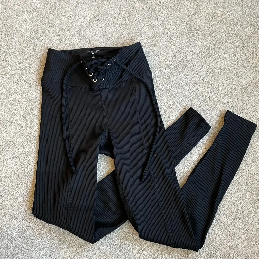 Year of ours ribbed football leggings black S - Image 6
