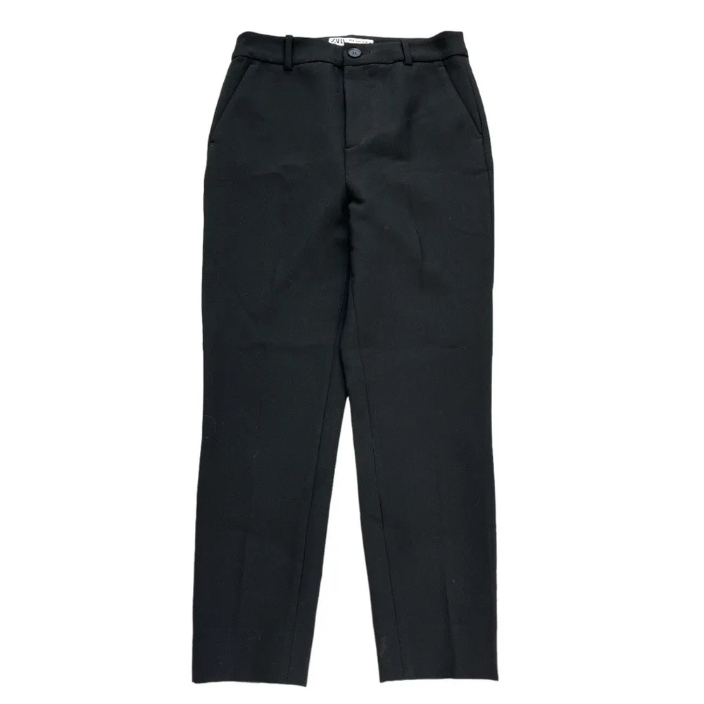 Zara High Rise Tapered Crop Ankle Dress Pants Black Size 4 - Image 6