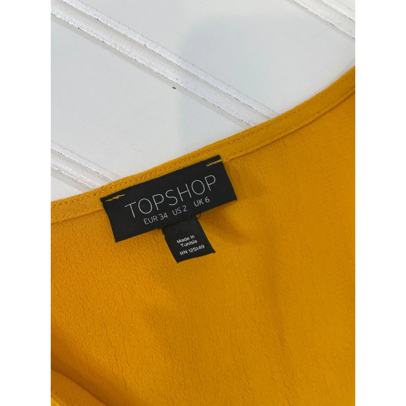 TOPSHOP New Look Yellow Ruffle Peplum Blouse & Leather Skirt Bundle of 2 Size 2 - Image 7