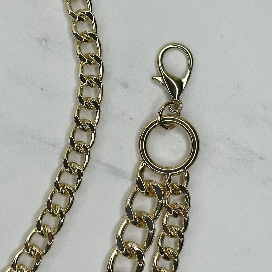 Chunky Draped Gold Tone Chain Link Belt Adjustable Y2K One Size OS ✨ - Image 2