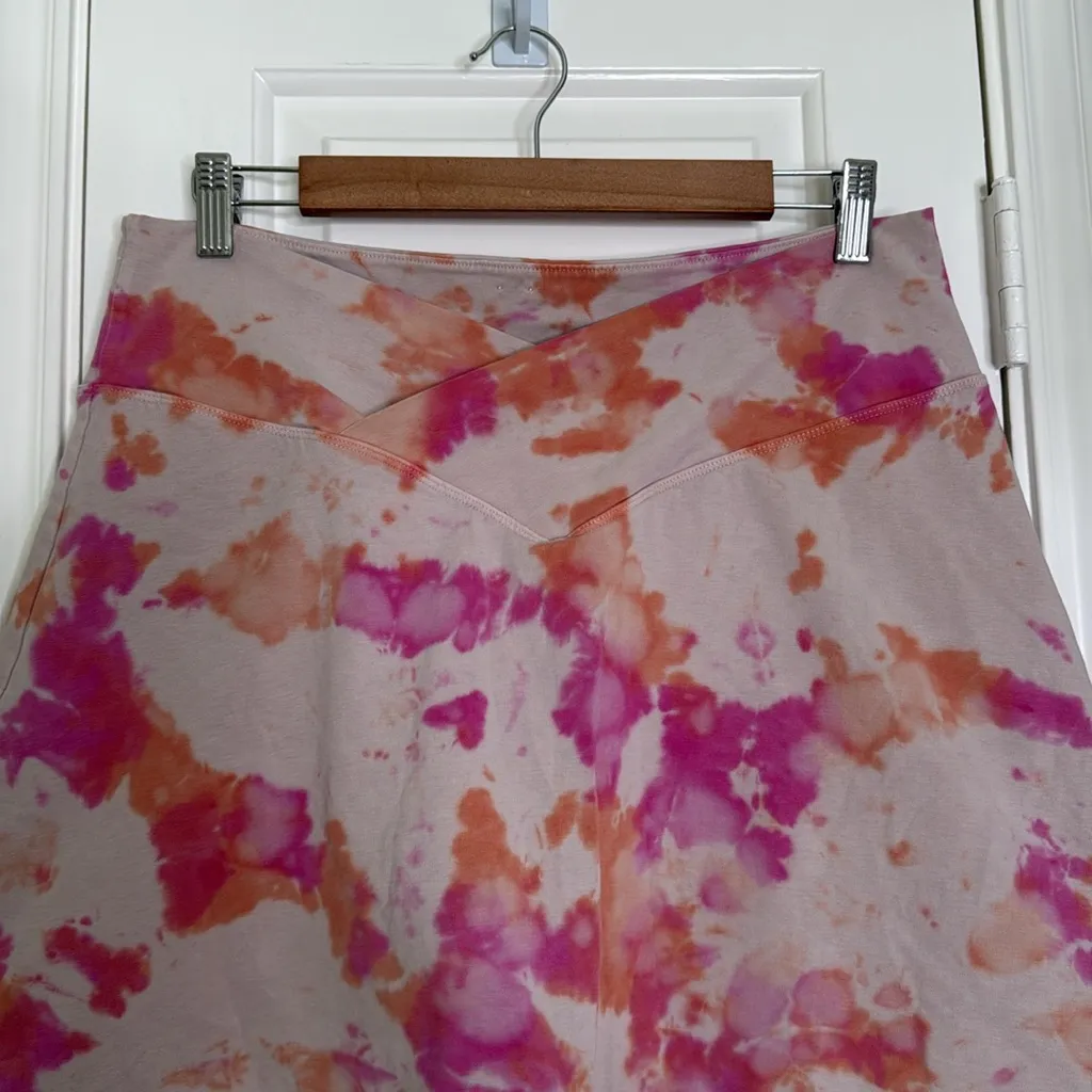VS pink tie dye high waisted crossover skort - Image 2