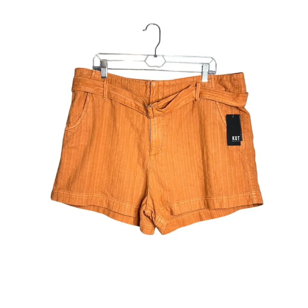 Kut‎ From The Kloth Justine Belted Shorts Size 16 Burnt Orange NWT - Image 3