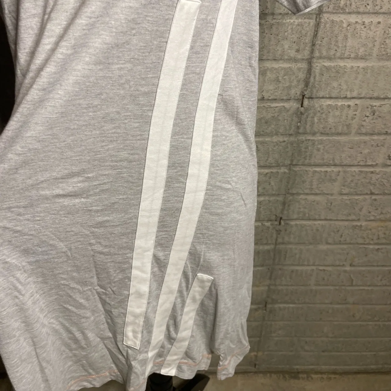 LISA TODD Womens Light Grey Orange‎ White Striped Tee Shirt Dress Size Medium Gray - Image 2