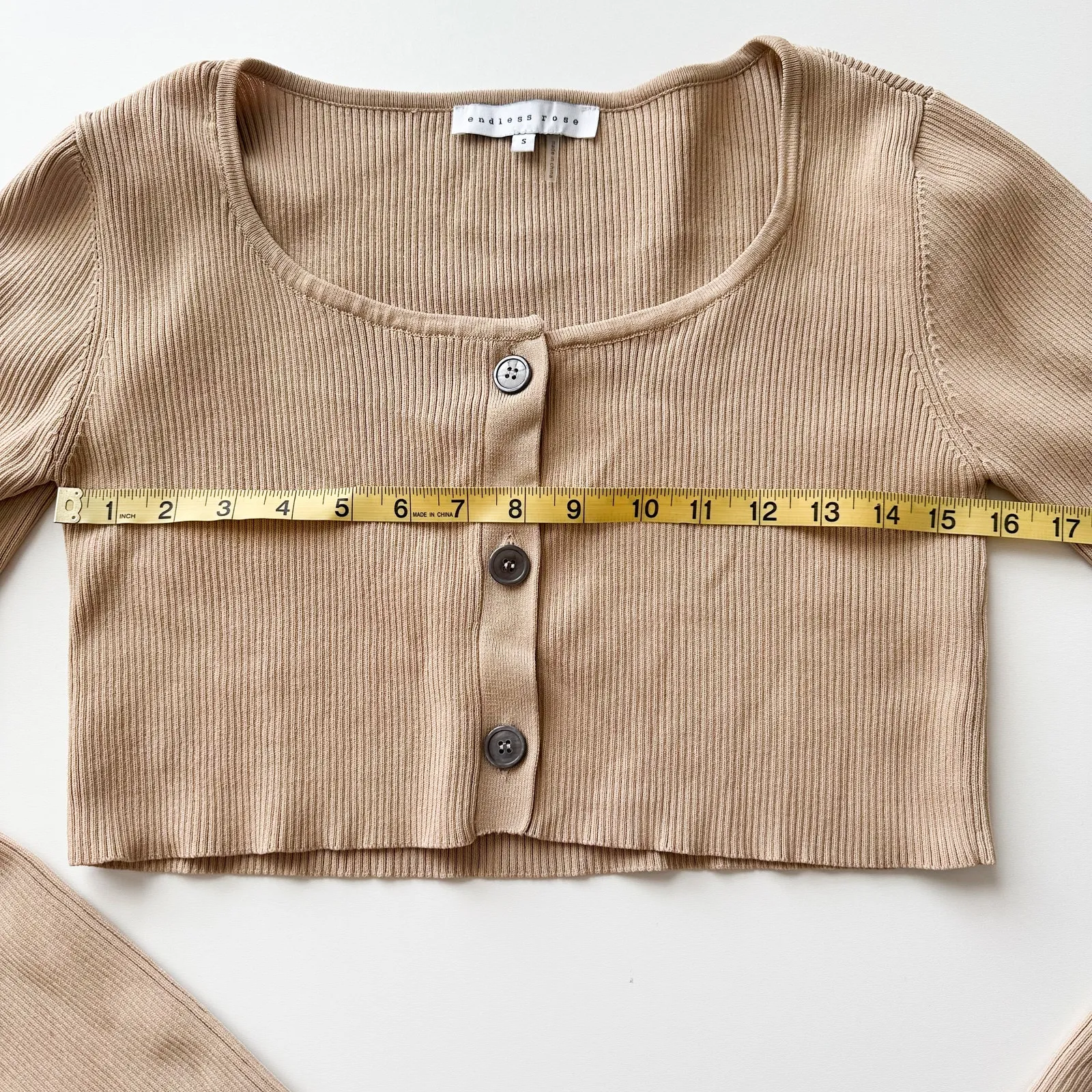 Endless Rose  Ribbed Cropped Button Cardigan - Image 5