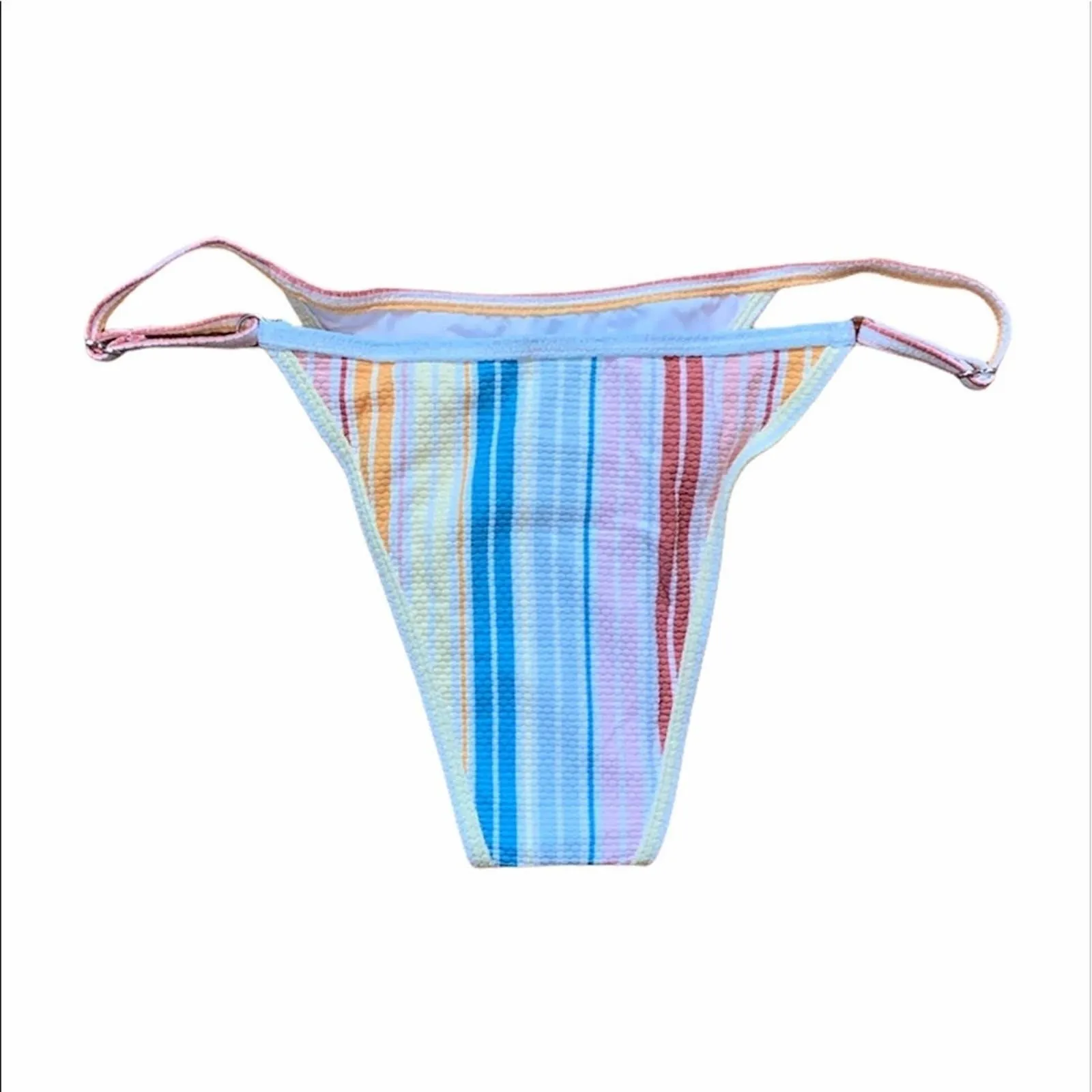 MINKPINK Striped Strappy Bikini Bottom, NWT Size Small - Image 3