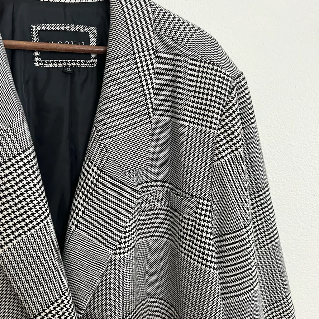 Eloquii  Oversized Houndstooth Blazer Jacket Double Breasted Size 26 - Image 4
