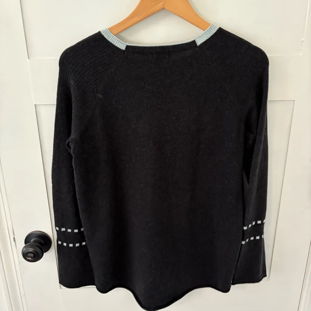 Smartwool Bell Sleeve Crew Neck Sweater Charcoal Heather. Size Small. - Image 4
