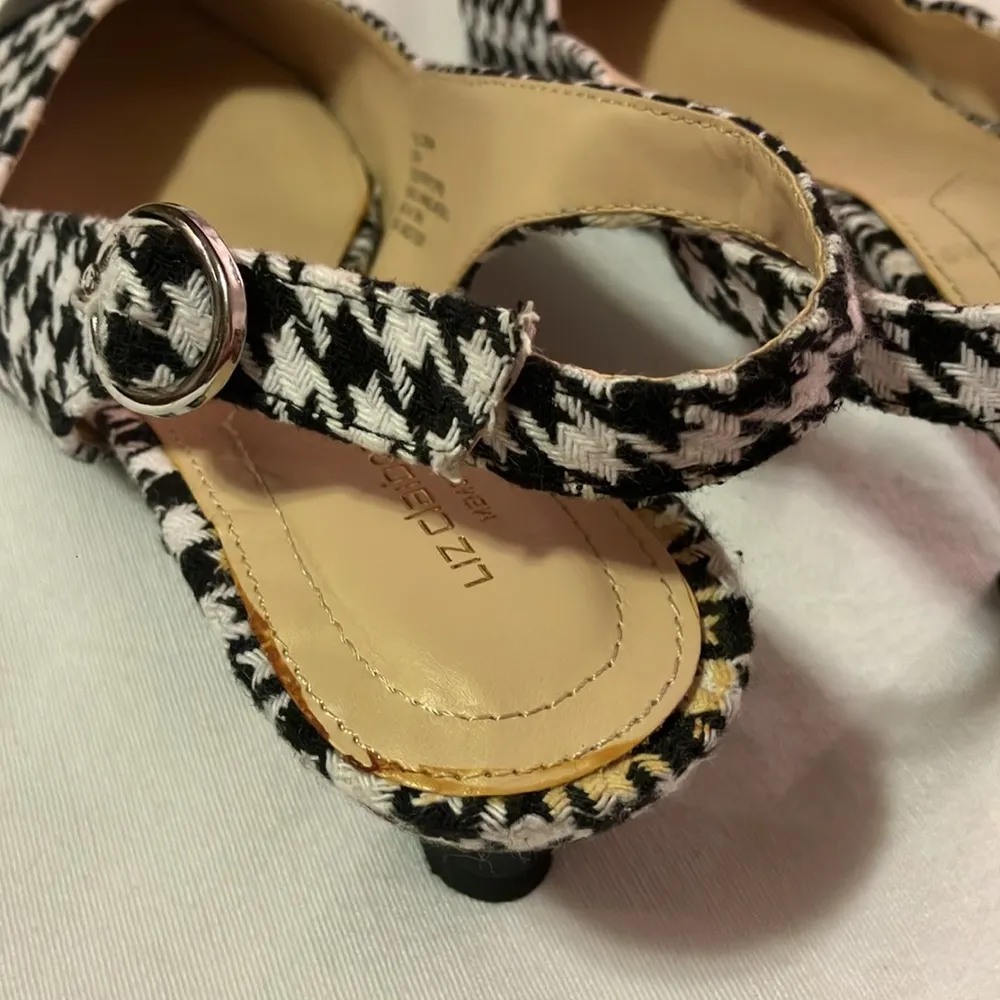 Liz Claiborne pointed toe Houndstooth sling back kitten heel Heel size 7.5 - Image 4