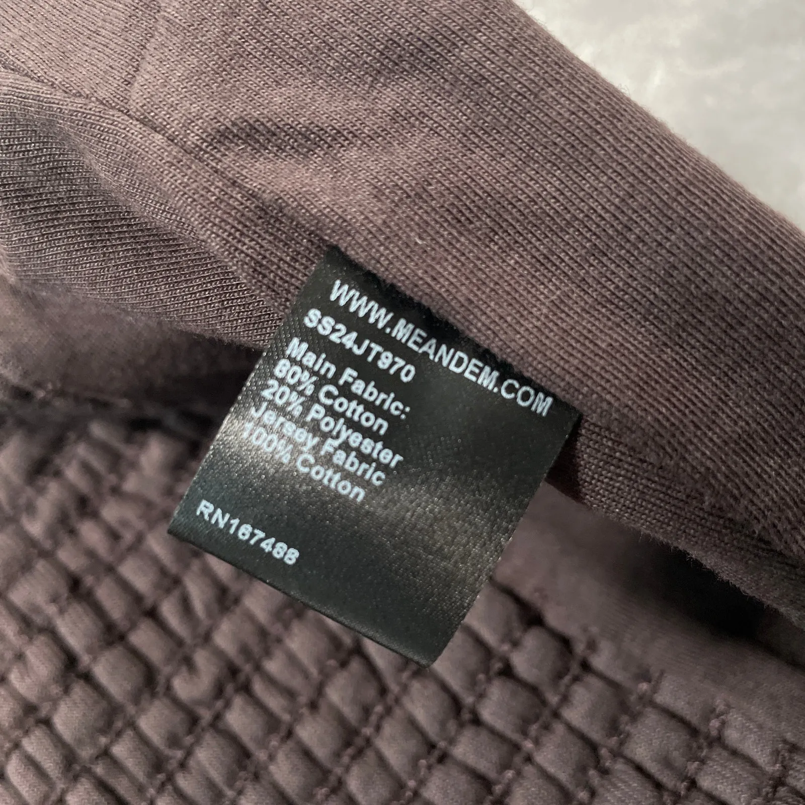 Me+Em Crop Top Womens 2 Brown Towelling Bralette Smocked Terry Cloth Minimal New - Image 7