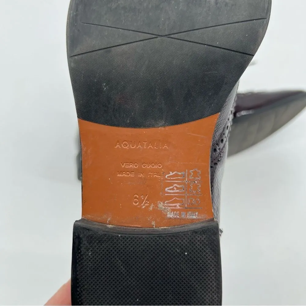 Aquatalia Gwen Naplak Oxford Shoes Burgundy Wine Sz‎ 6.5 - Image 3