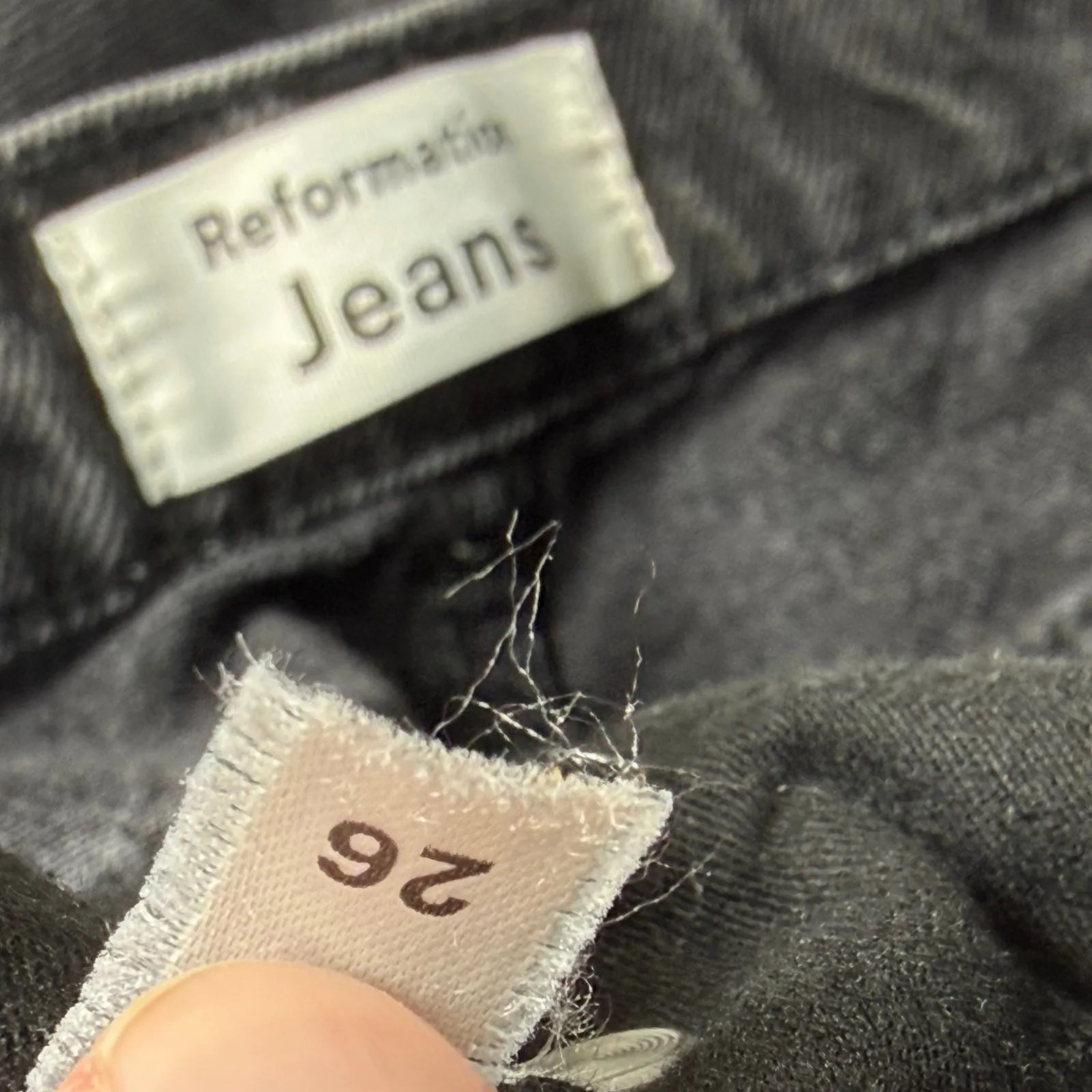 Reformation Jeans Womens Size 26 Black High Rise Button Fly Straight Leg Denim - Image 2