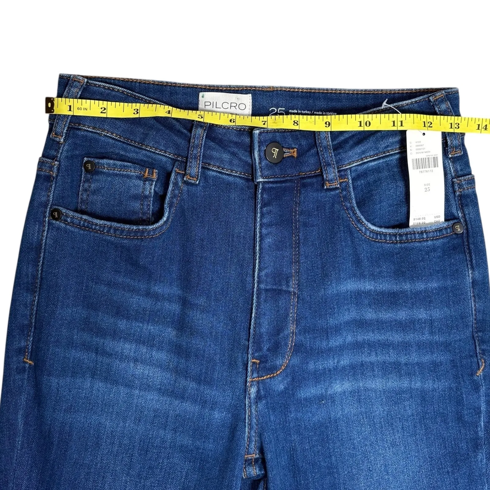 PILCRO Anthropologie NWT The Icon Flare Jeans Womens Size 25 Medium Wash - Image 7