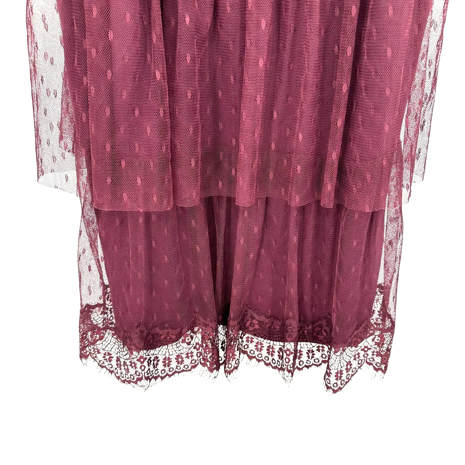 LC Lauren Conrad Runway size XS sleeveless mini dress tiered purple burgundy‎ - Image 4