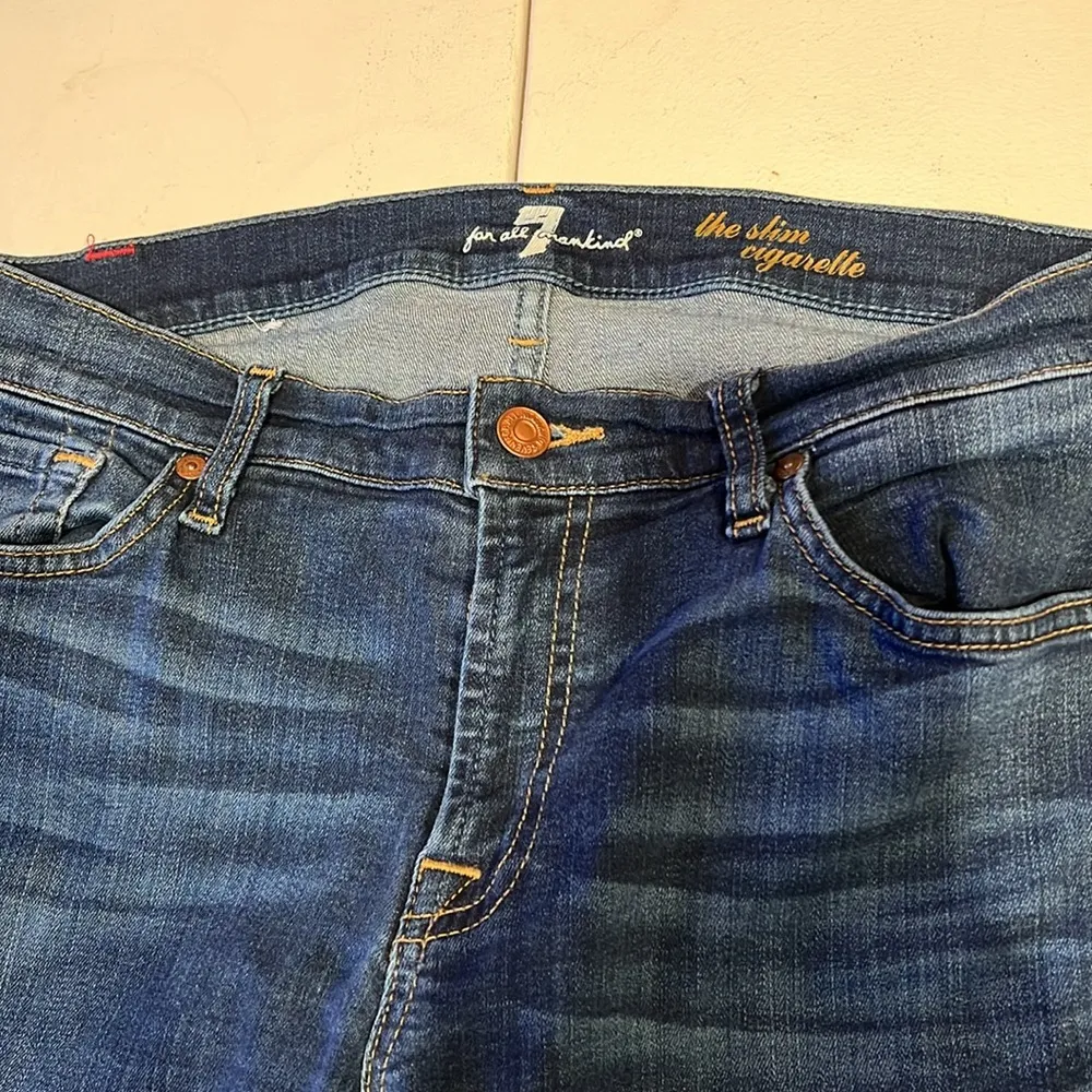 7 for all man kind women’s size 31 skinny blue jeans - Image 2