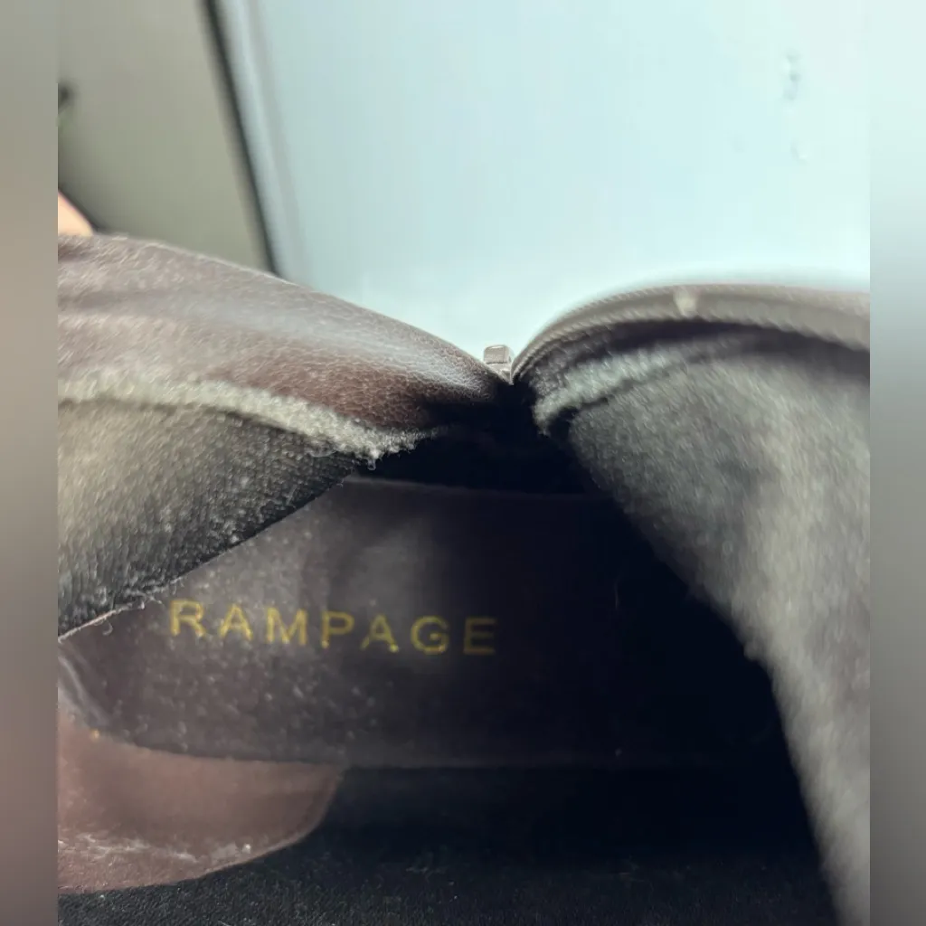 Rampage 8.5 REALTO Tall Faux Leather Wood Stack Heeled Fashion Boots in Black - Image 8