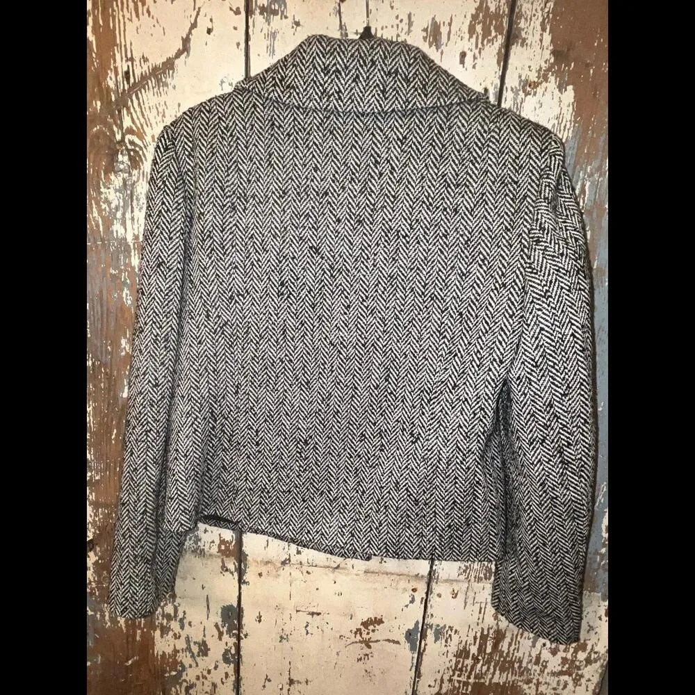 NWT Jones New York black white herringbone jacket, size 10 - Image 6