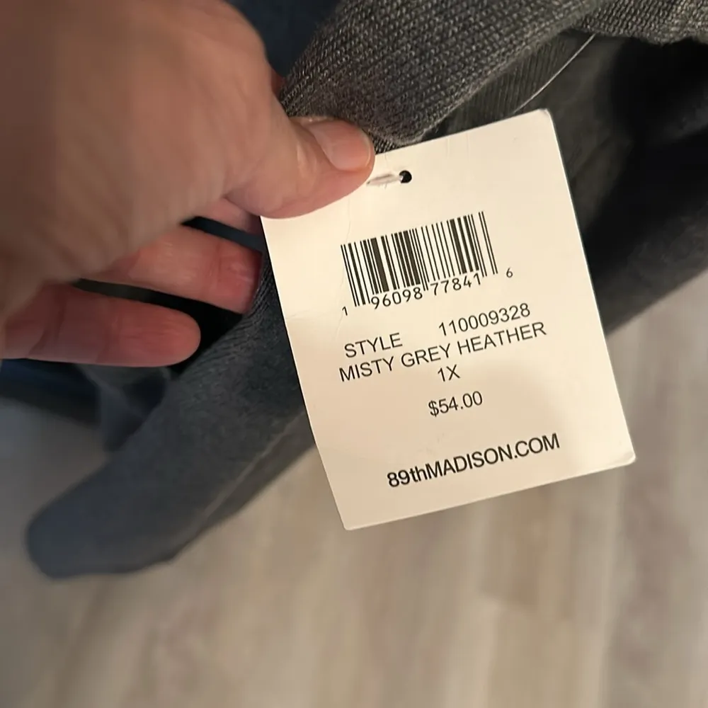 89th & Madison grey cardigan, size 1x NWT Gray - Image 5