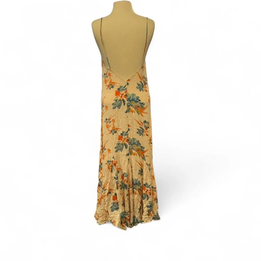 Intimately Free People Pink Tropical Star Chasing Slip/Maxi Dress/Cover up Sz S - Image 3