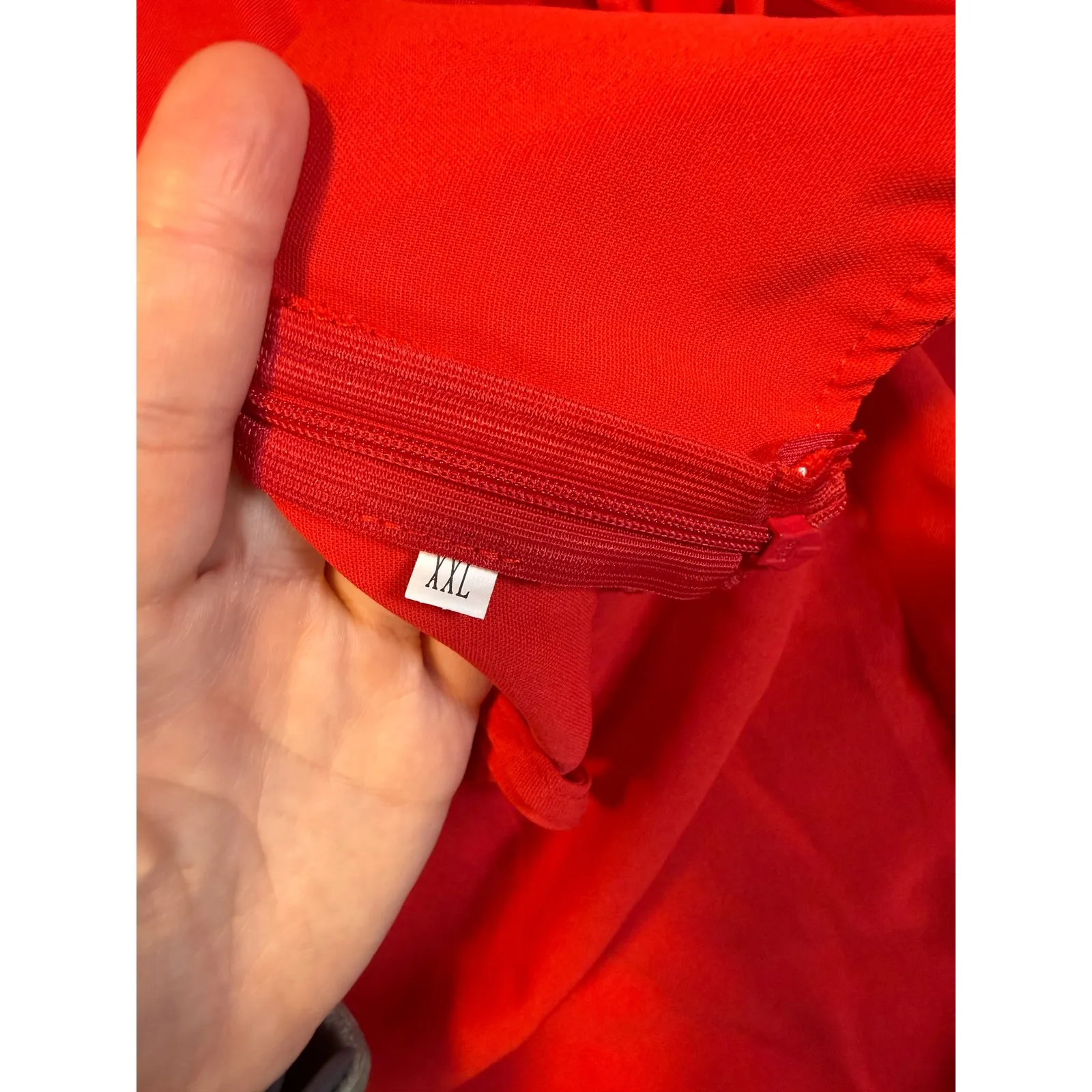 Red Spaghetti Strap Ruffle Wrap Mini Dress Size XXL - Image 3