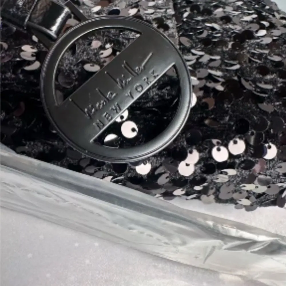 Nicole Miller Black Sequin Shoulder Bag - Image 4