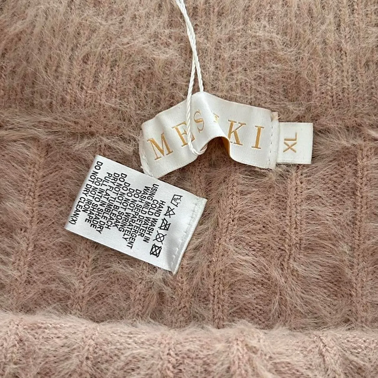 Meshki Ella Fluffy Stripe Bike Shorts | Cream Cozy Chic / Y2K Athleisure XL NWT - Image 4