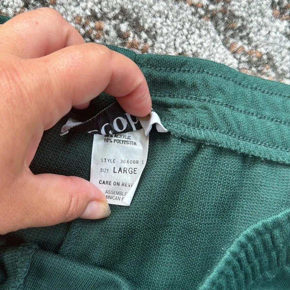 Vintage Eccobar Two Piece Plaid Top & Pants Loungewear Set Green Large - Image 13