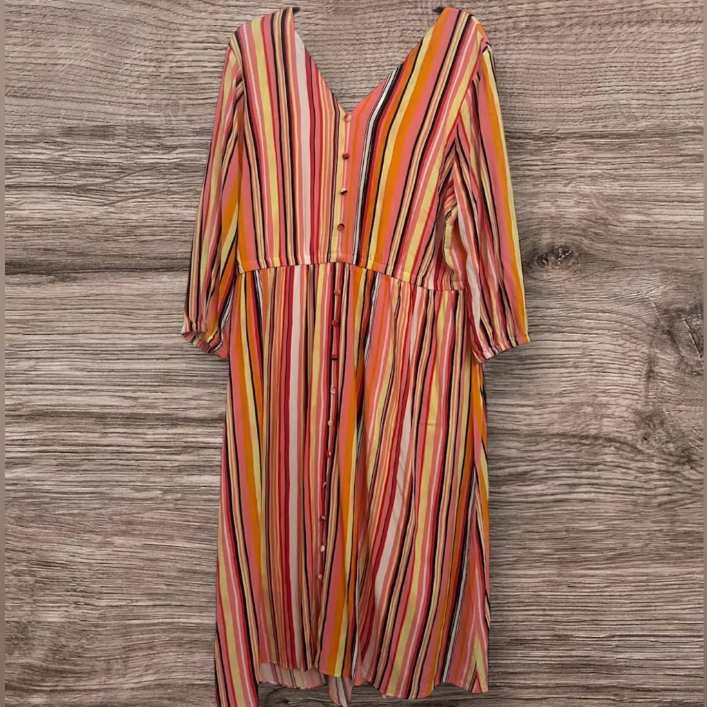 NWT Lane Bryant Button-Front Detail Dress Elastic Waist Womens Size 20 $89 - Image 3