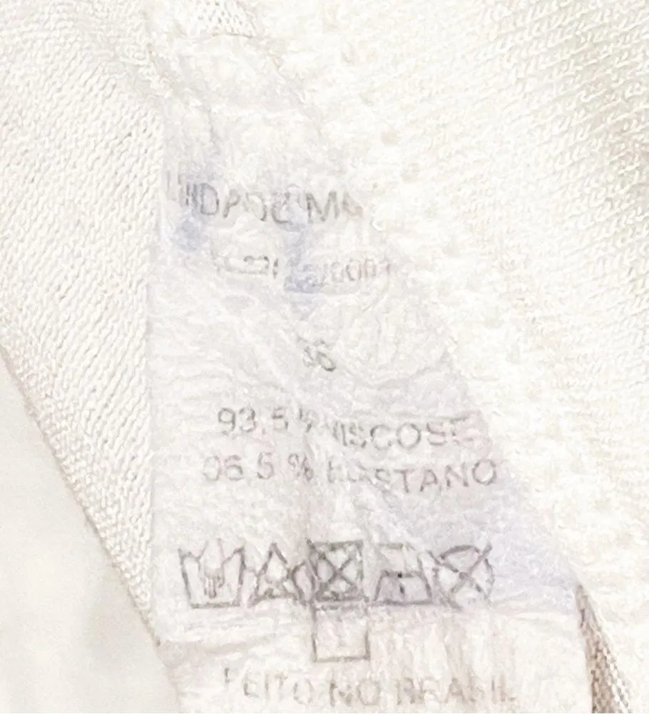 Linda de Morrer Size 38 US Size 4 White Button Shoulder Thin Knit Mock Neck Top - Image 4