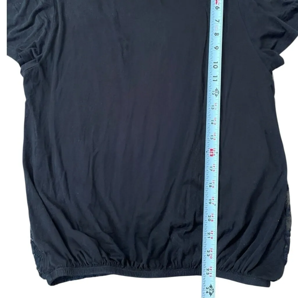 Vtg Y2K‎ Buckle Daytrip Chiffon Embroidered Black Top M Whimsigoth Dark Coquette - Image 6