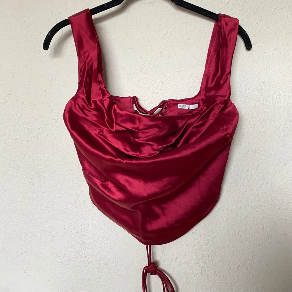 House of CB Set Una & Sydel corset top lace up maxi skit‎ red NWOT Size M - Image 7