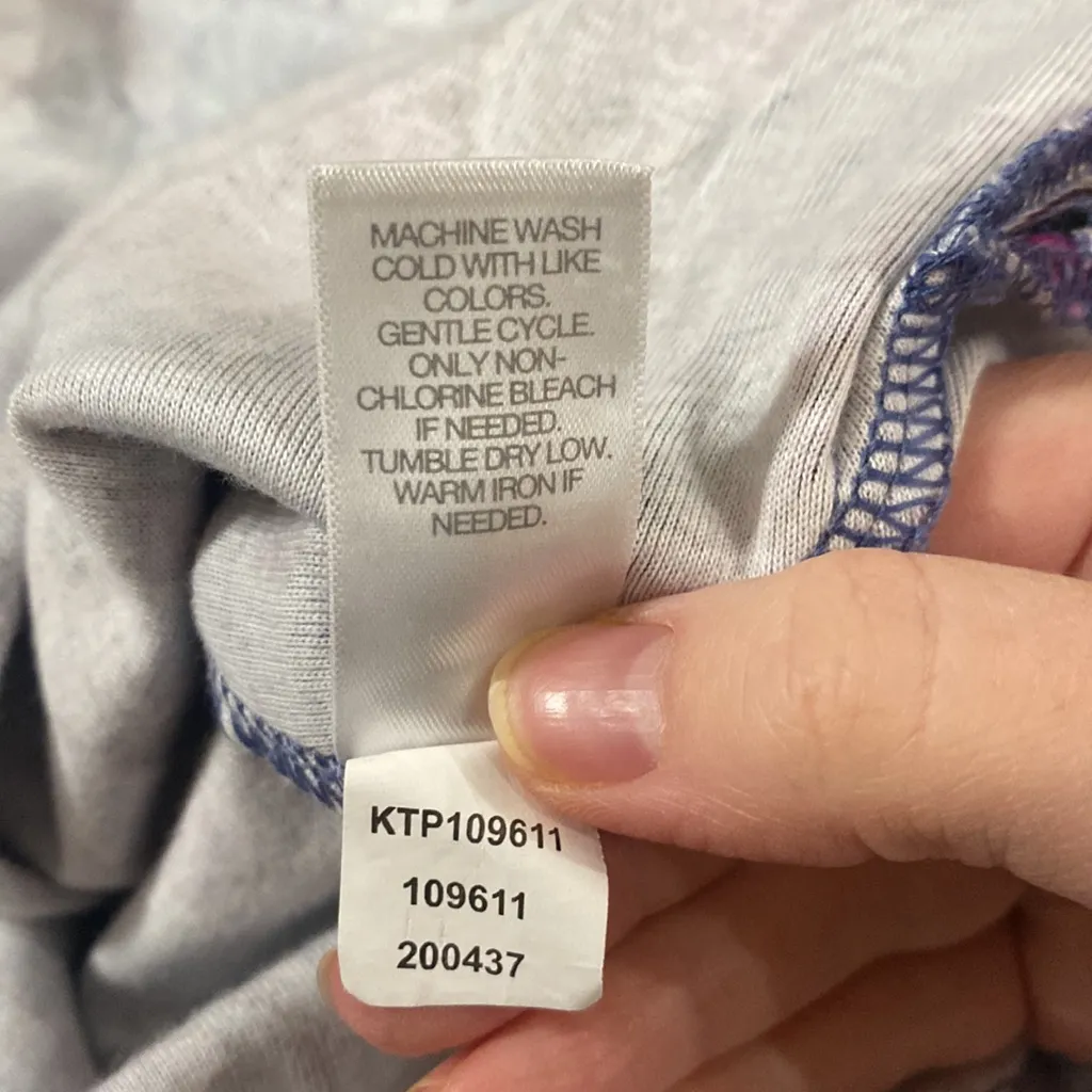 J Jill perfect pima cotton paisley Crewneck high low tunic size M Blue Size M - Image 12