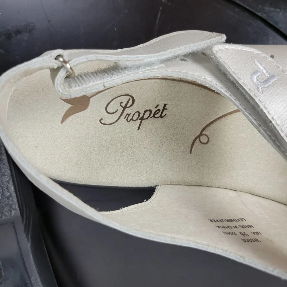 Propét Trinidad Womens Sports Sandals Size 9.5 Pearl Leather Slingback W0300 - Image 2