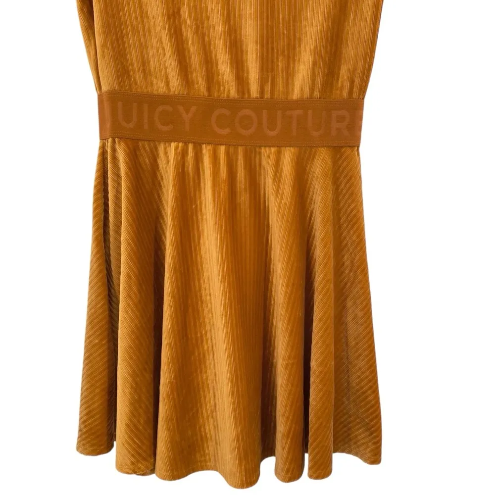 Juicy Couture Velvet Gold Fit and Flare Skater Dress Y2K - Image 4