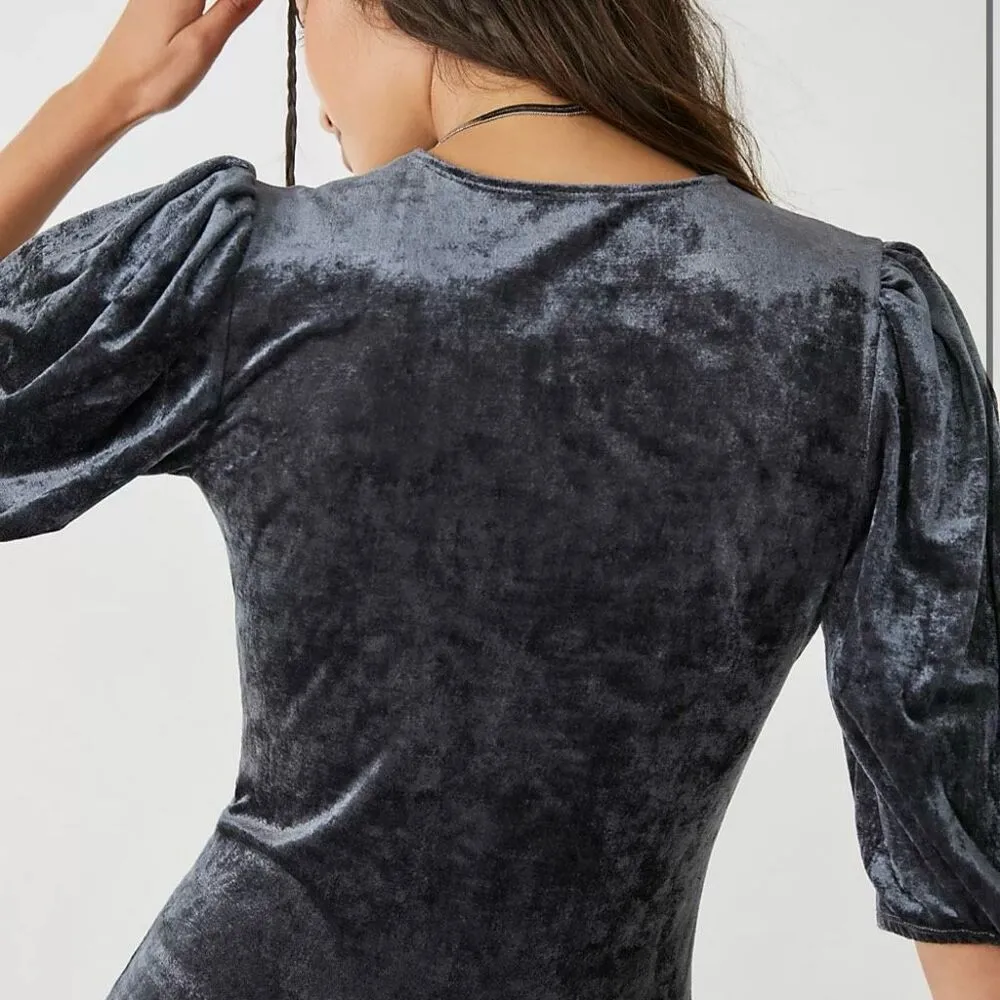 INTIMATELY FREE PEOPLE | Don't You Wish Bodysuit Velvet Puffed Sleeve | Size XL - Image 3