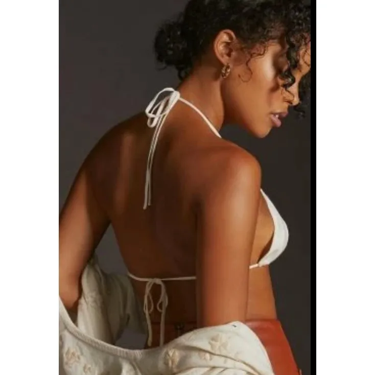 NWT‎ Favorite Daughter Lana Bra Top Ivory Large Wool Cashmere Triangle Bralette - Image 3